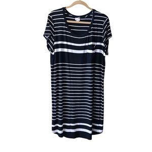 Merona Black and White Striped Dress XXL